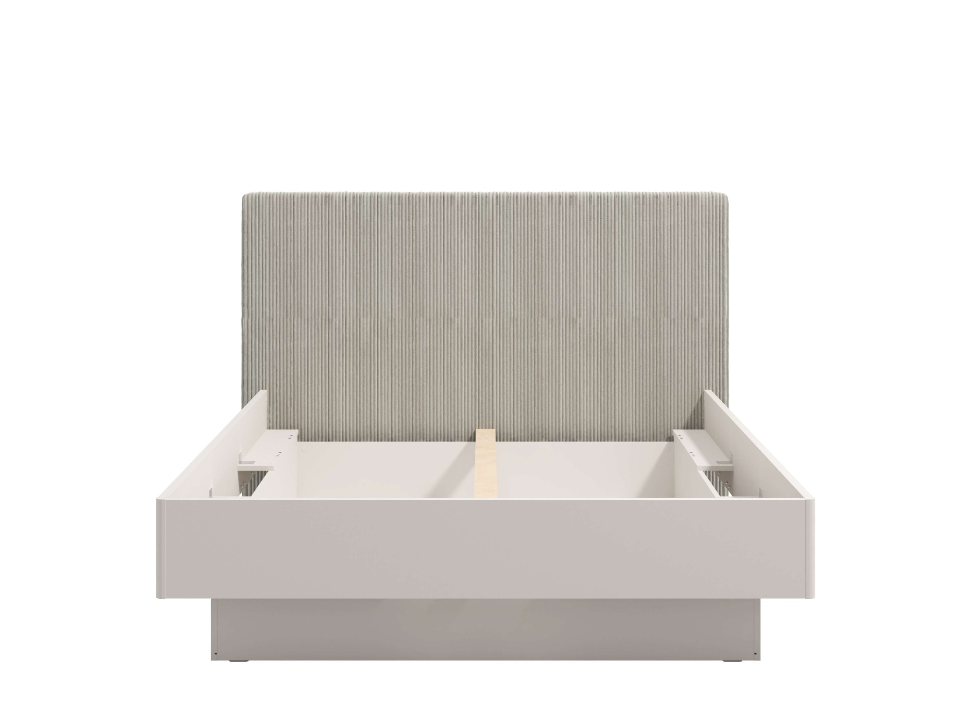 INOSIGN Bettgestell »Lucca Bett, mit gepolstertem Kopfteil, bezogen mit weichem Cordstoff« in eleganten und modernen Cashmere Farbe