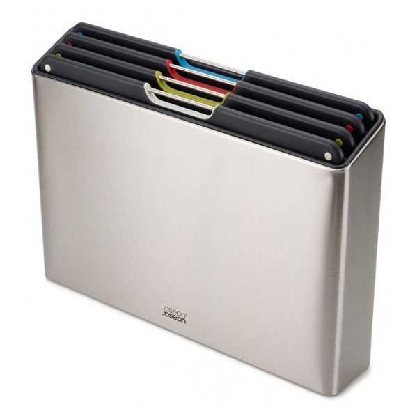 Joseph Joseph Conjunto 4 Tábuas de Corte com Caixa Inox - Folio Steel - JJ60170