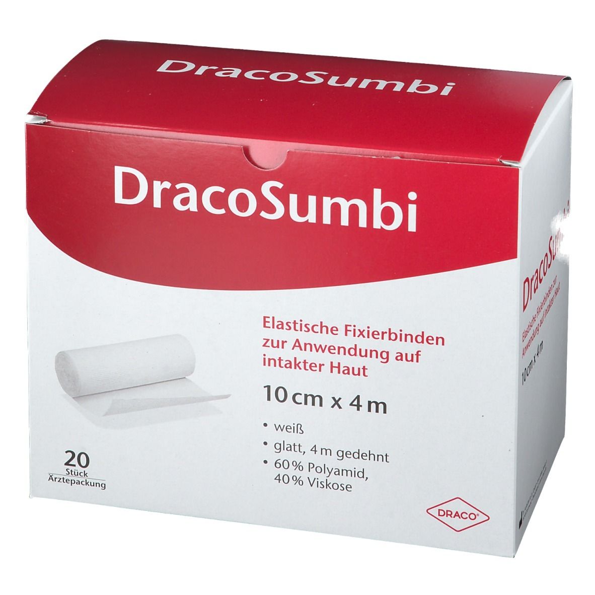 DracoSumbi Fixierbinde 10 cm x 4 m weiß