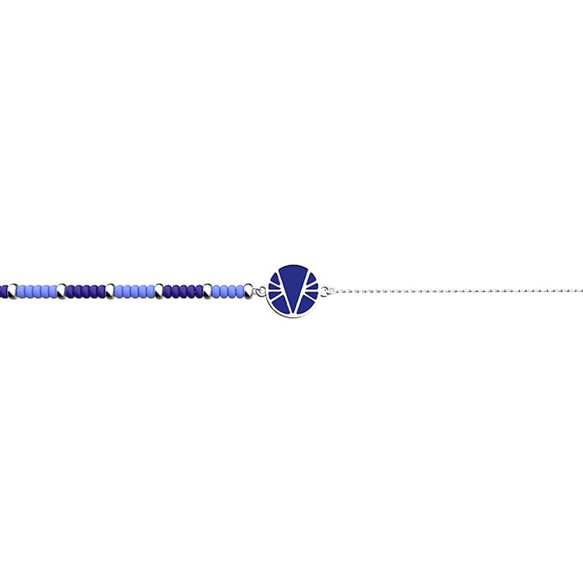 Bracelet Les Georgettes argenté laqué perle bleueCollection Les Cadettes