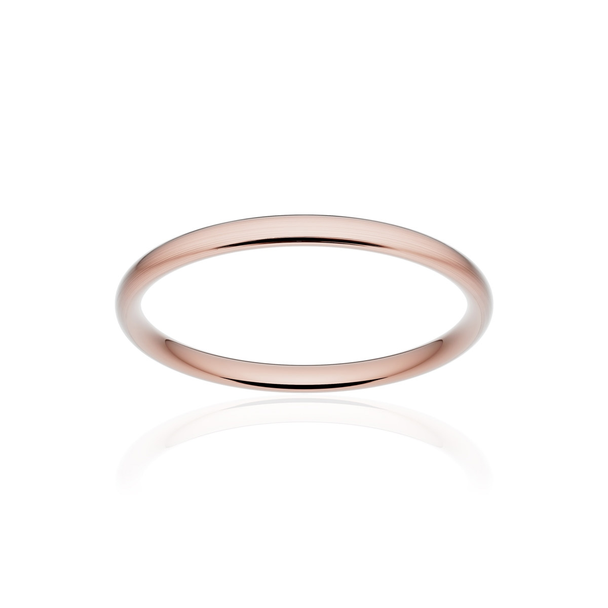 Alliance or 750 rose brossé demi-jonc confort 2mm
