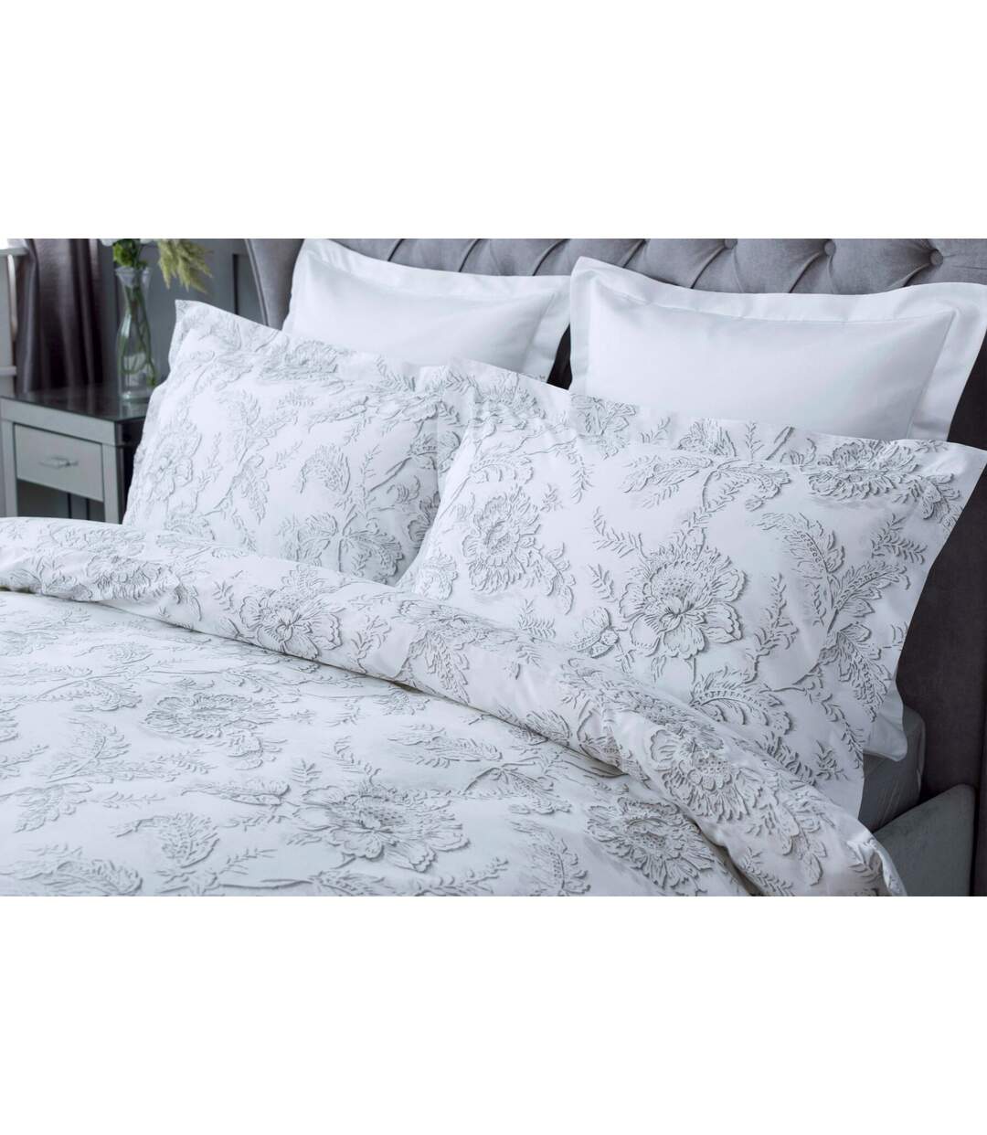 Belledorm - Parure de lit ELLA (Blanc / gris) - UTBM372