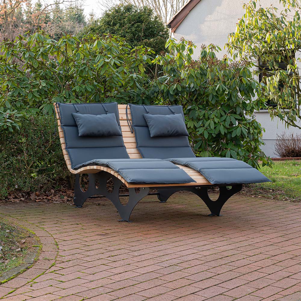 HOME DELUXE Wellenholzliege / Waldsofa TAIGA inkl. Auflage - Made in Germany