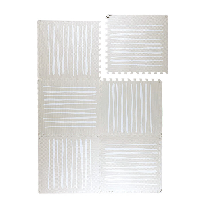 Foam puzzelmat - Alfie Stripes Grijs/Beige