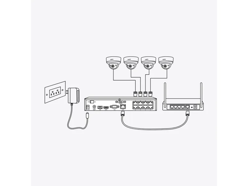 Reolink NVS8 - NVR - 8 kanaler - 1 x 2 TB - netværket