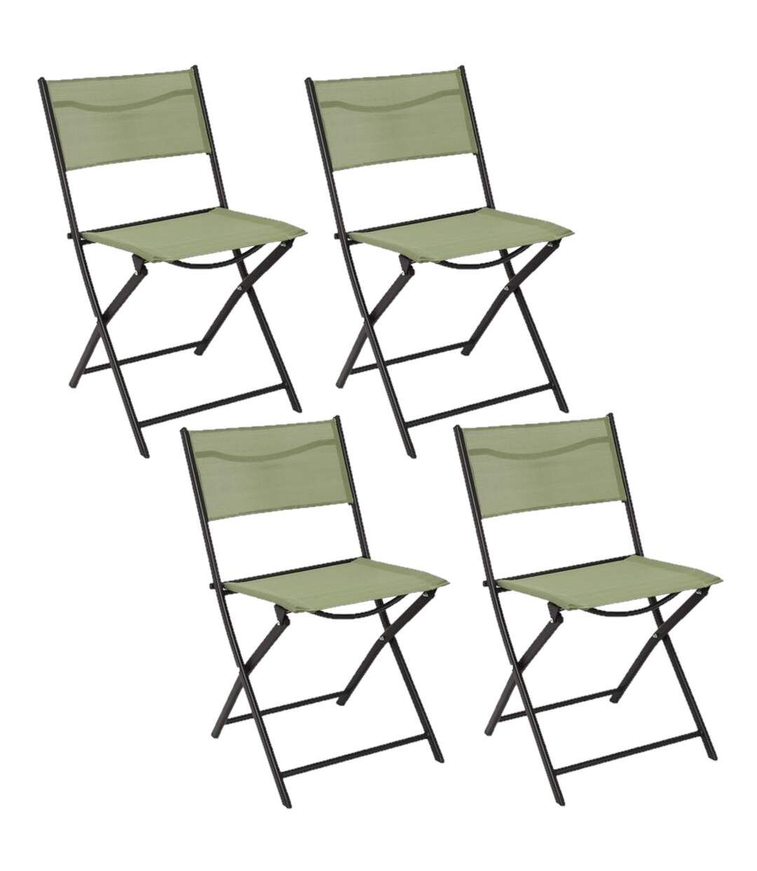 Lot de 4 Chaises pliantes pliante d'extérieur Elba - Vert