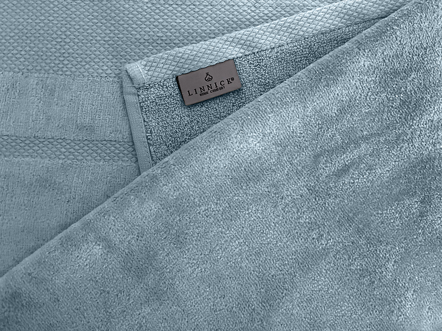 LINNICKVelours Badlaken  Katoen 70x140cm - denim - 2X