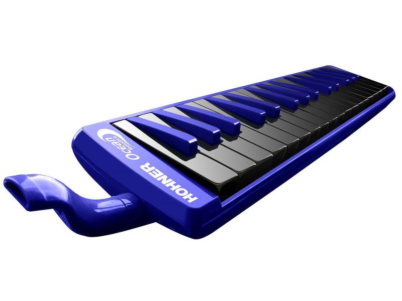 Hohner Melodica Force Ocean 32 Melodica mit stillvollem Wasser-Look und blau-schwarzen Tasten