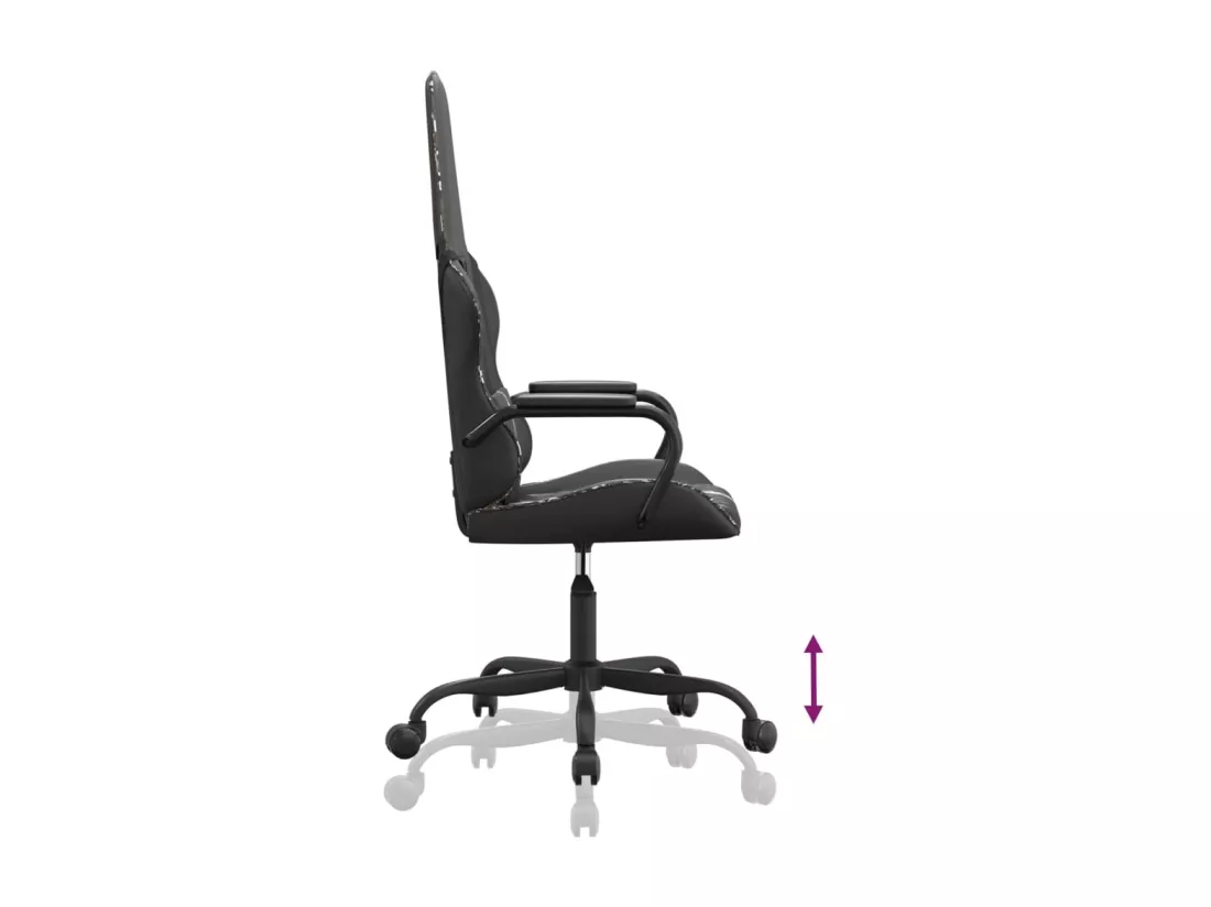Chaise de jeu Noir et camouflage Similicuir