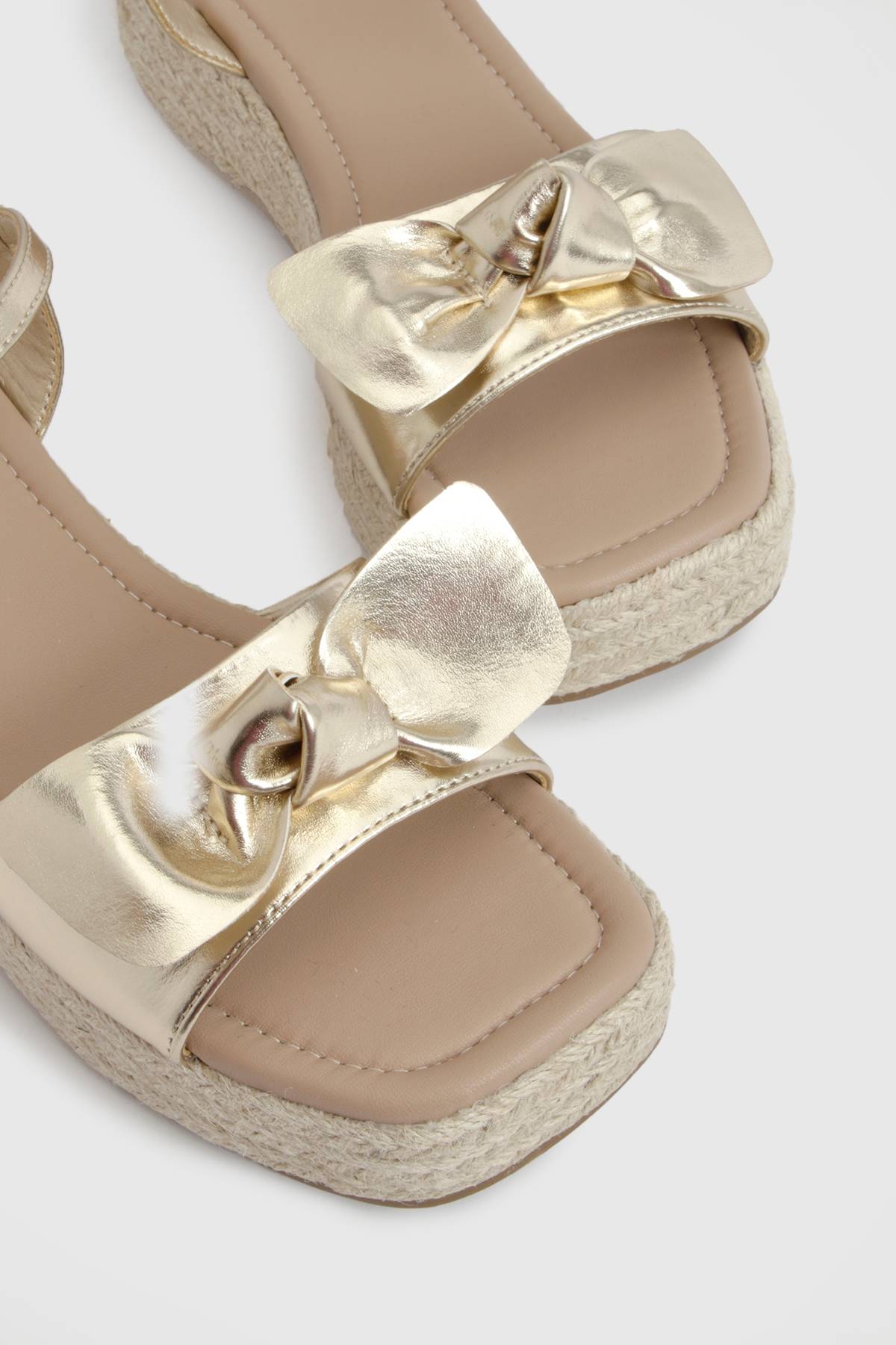 boohoo Compensées Espadrilles À Brides Avec Détail Nœud