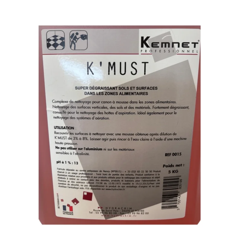 KEMNET - Super dégraissant sols et surfaces- K Must - 5L