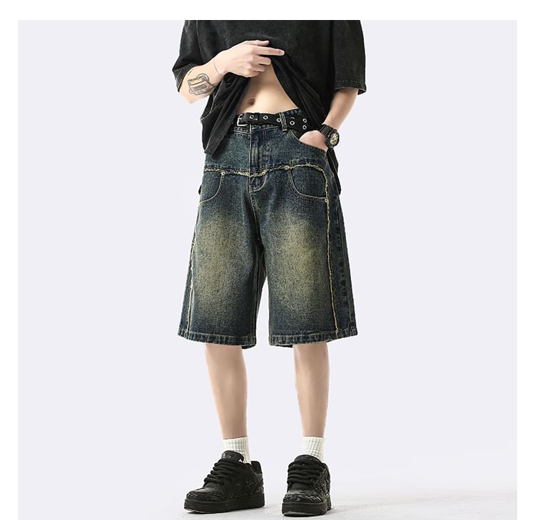 emeisa - Gewassen denim shorts met hoge taille