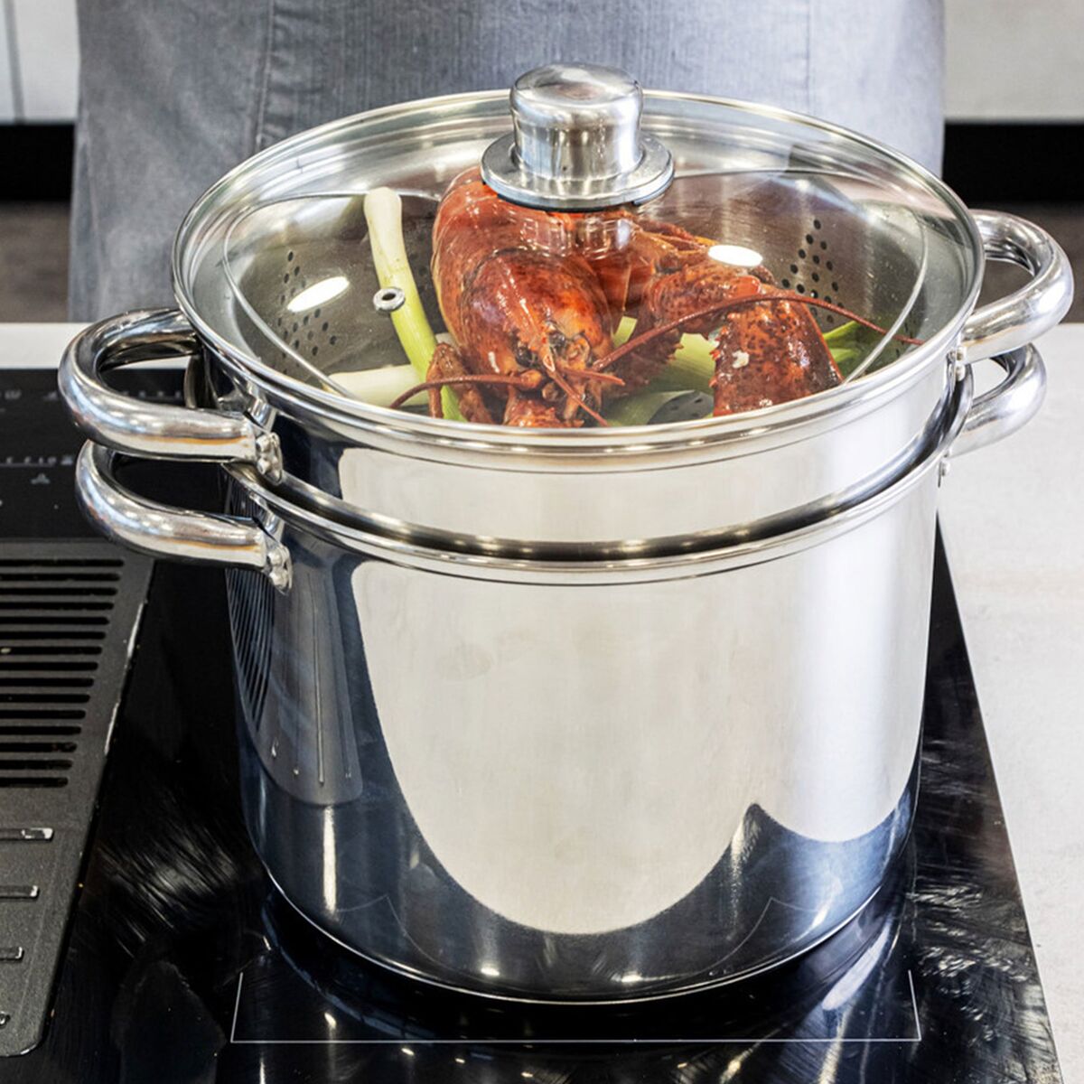 Multi Cooker gryte 7,5 liter, rustfritt stål