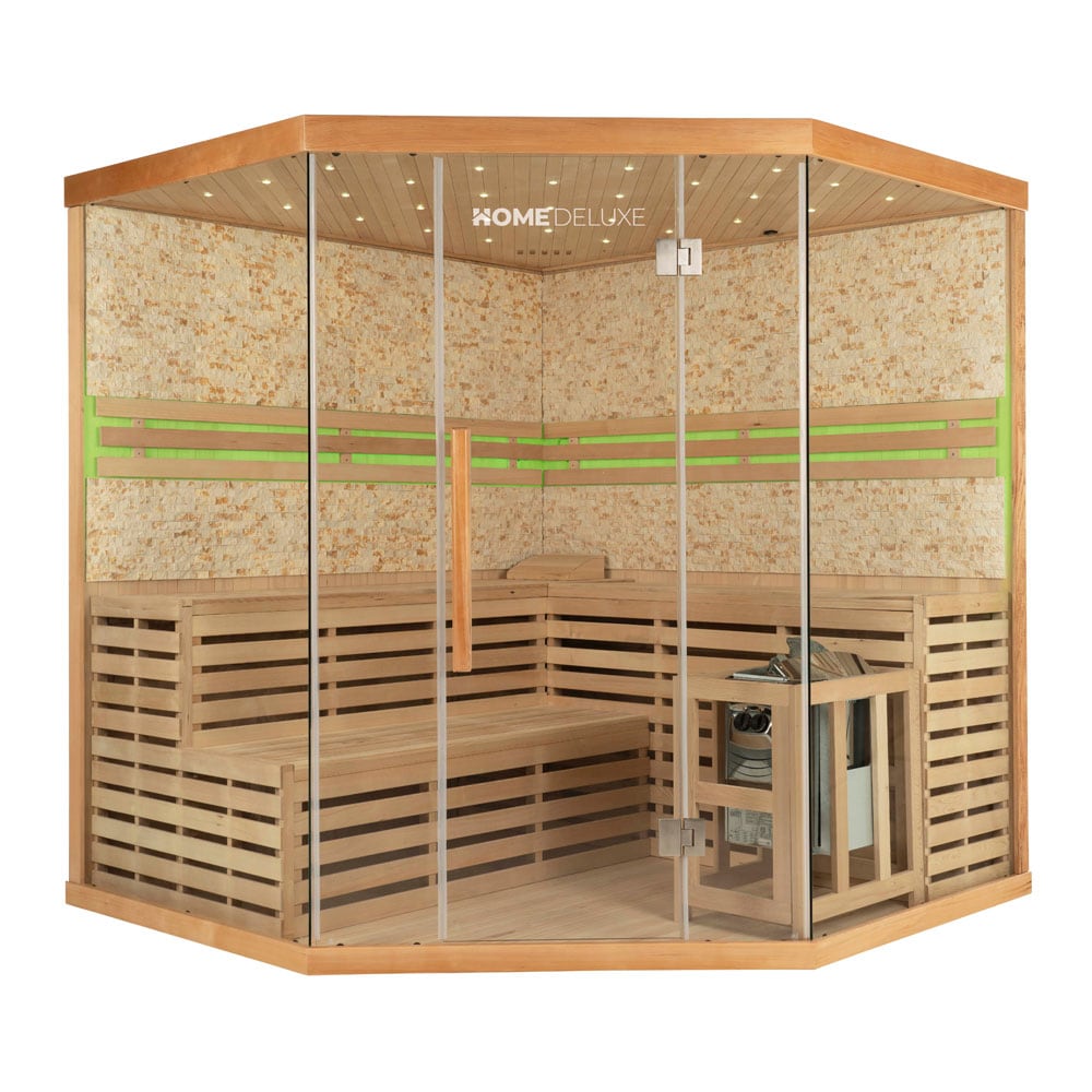 HOME DELUXE Traditionelle Sauna SKYLINE BIG - XL mit Kunststeinwand