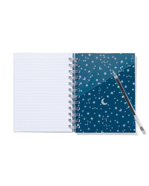 carnet à spirale avec pochette et spirale 16.5x12.5 ligné