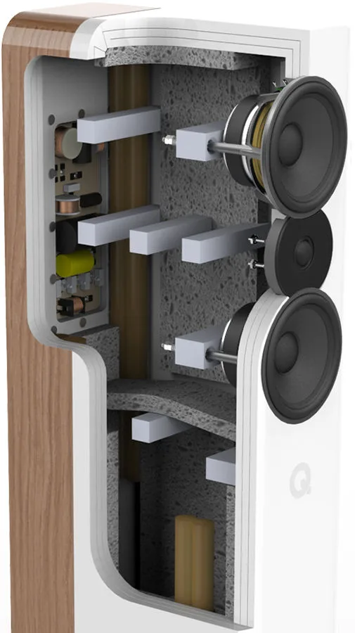 Q Acoustics Concept 500 Noir & Noyer (la paire) Enceintes colonne