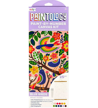 Ooly Males?t - Paint By Number Canvas Kit - Blåe Birds