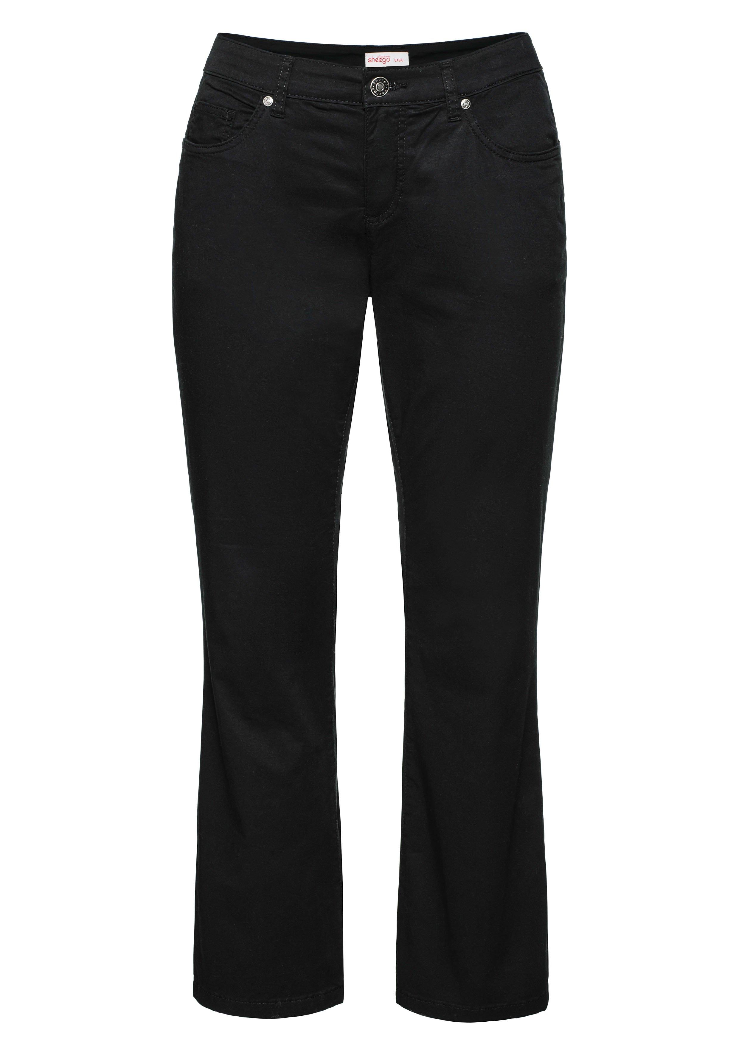 Bootcut-Hose aus elastischem Baumwoll-Twill