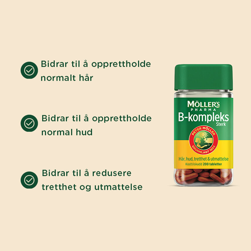 Möller's Pharma B-kompleks 200 tabletter