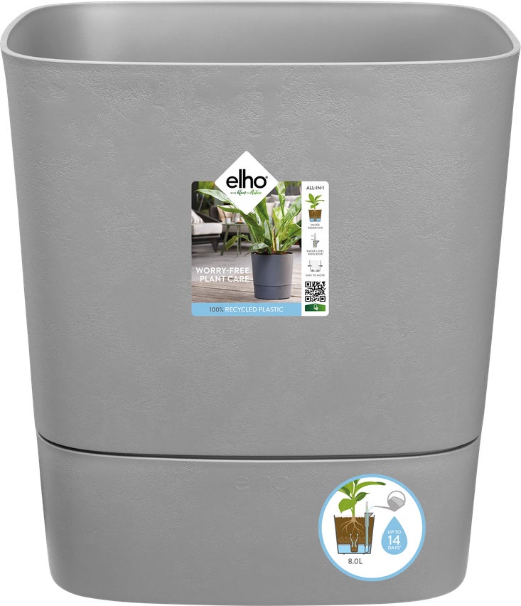 Elho bloempot Greensense Aqua Care grijs 38 x 38 x 38,9 cm