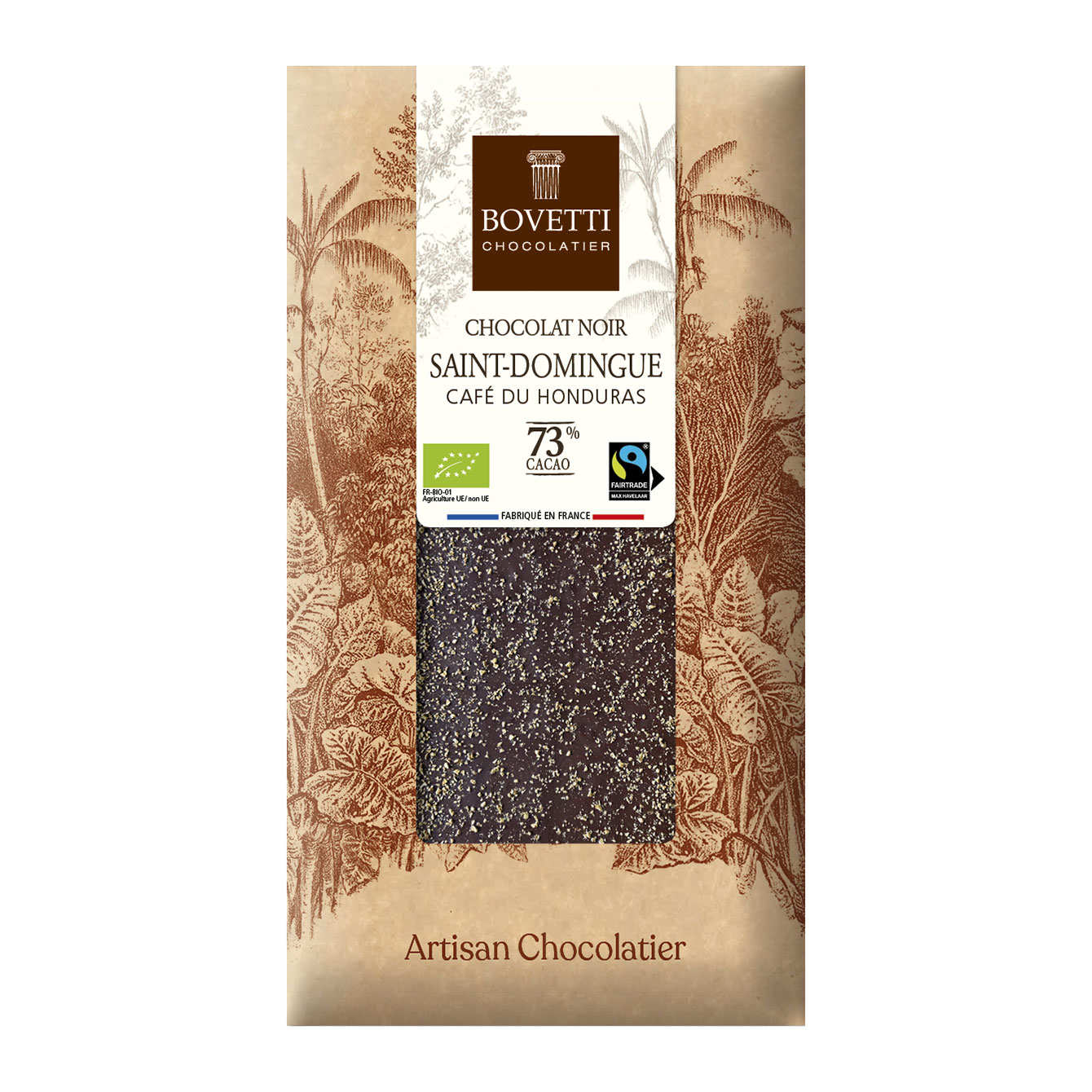 Tablette chocolat noir bio équitable 73% au café du Honduras
