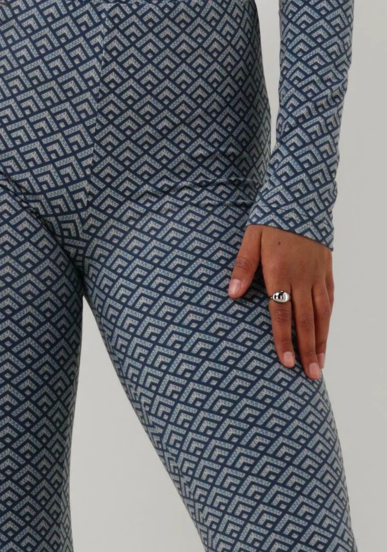 COLOURFUL REBEL blauwe colourful rebel flared broek small geo peached extra flare pants