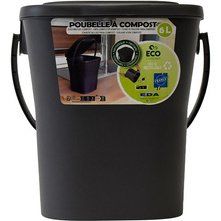 Poubelle à compost, 6 litres, anthracite