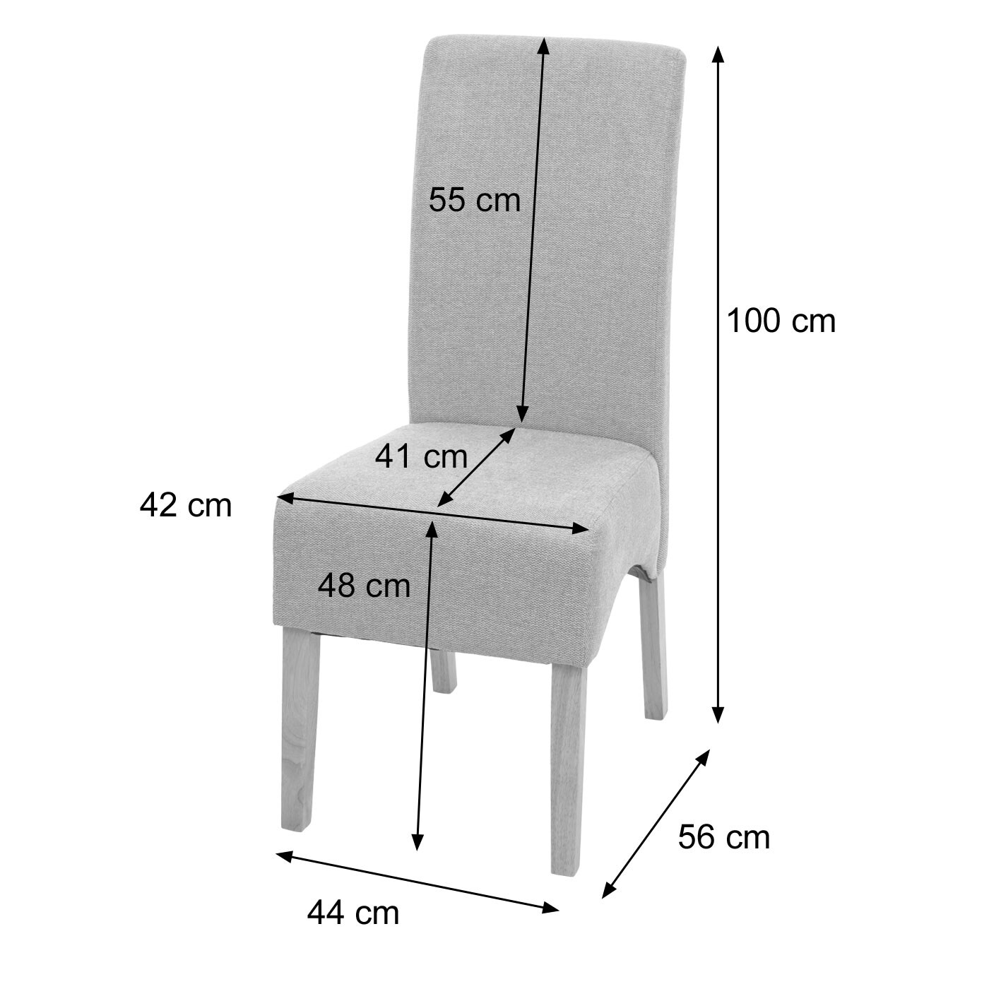 Esszimmerstuhl Crotone, Küchenstuhl Stuhl, Stoff/Textil MVG-zertifiziert ~ creme-beige, helle Beine