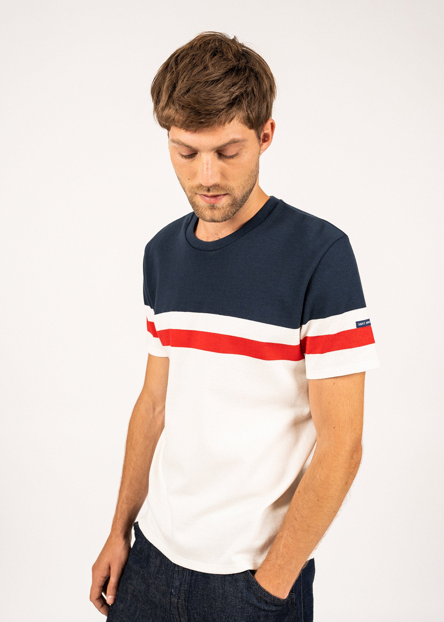 T-shirt à rayure placée Villers