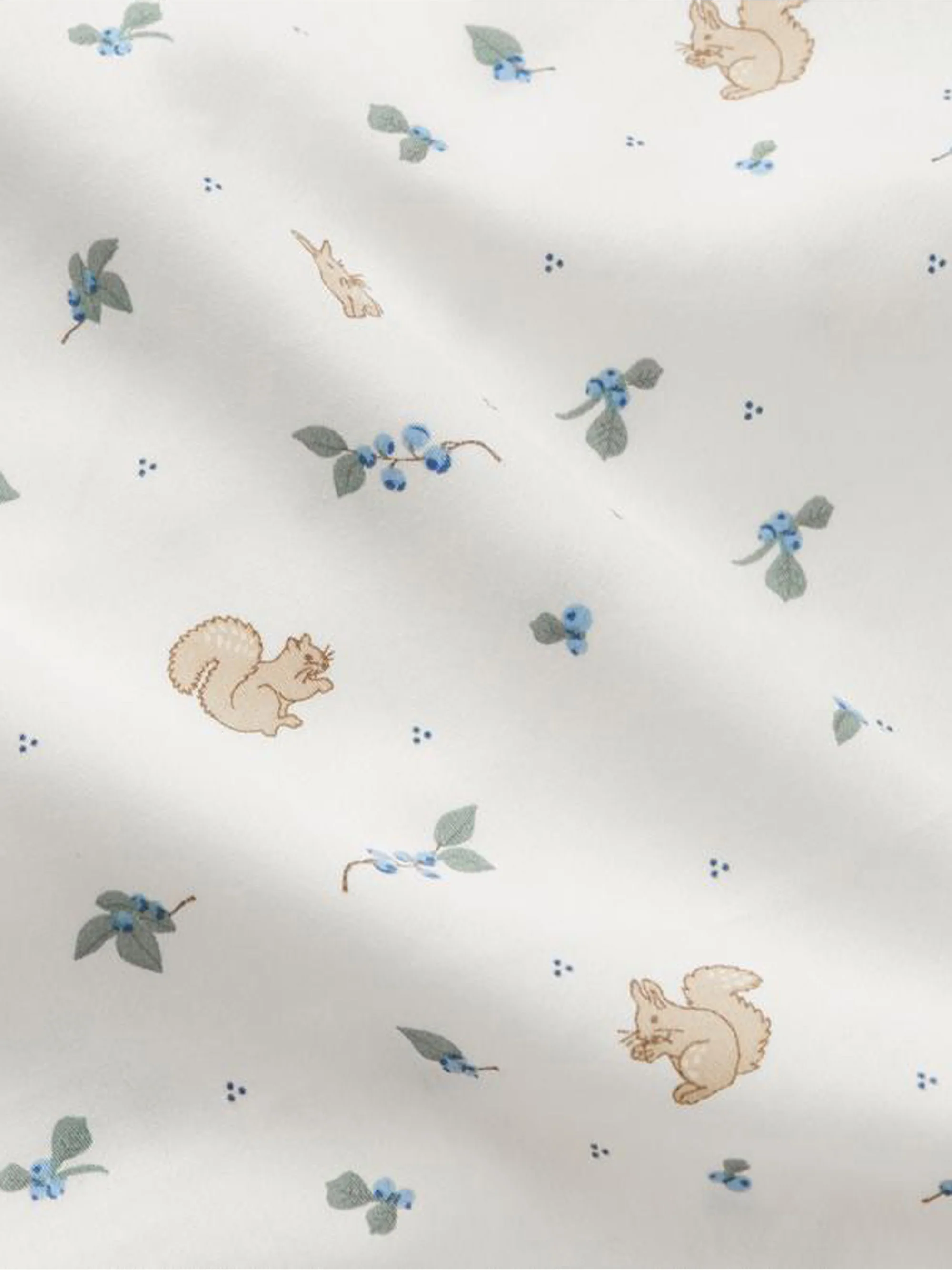 Babybedtextielset Blueberries van katoensatijn