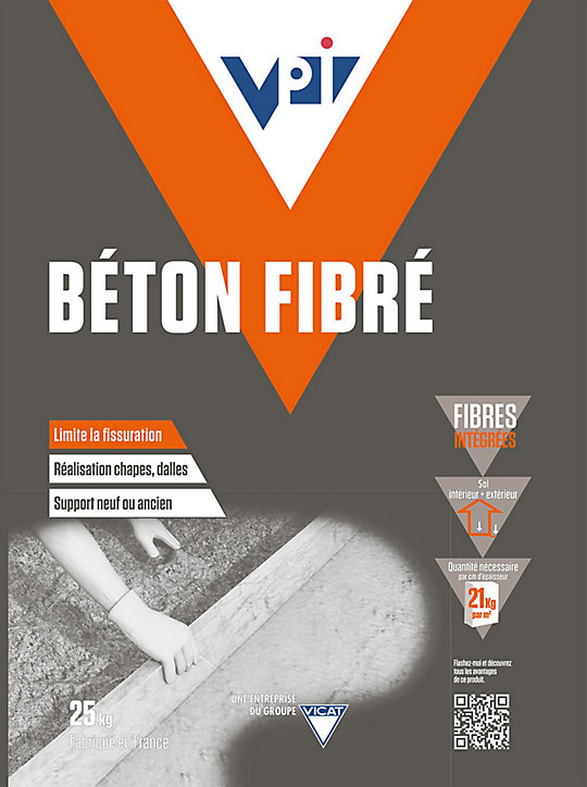 Béton fibré VPI 25kg intérieur et extérieur