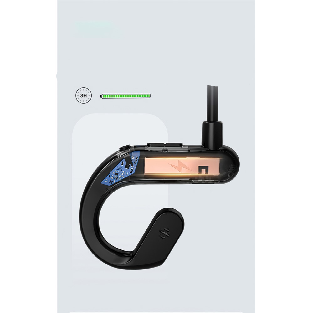 X3 Bluetooth 5.0 Sport Kopfhörer Headset Open-Ear Luftleiter-Technologie Spritzwasserfest (IPX5) - Schwarz