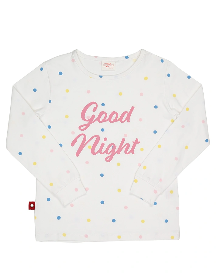 Schlafanzug MULTICOLOURED DOTS 2-teilig in weiß/rosa