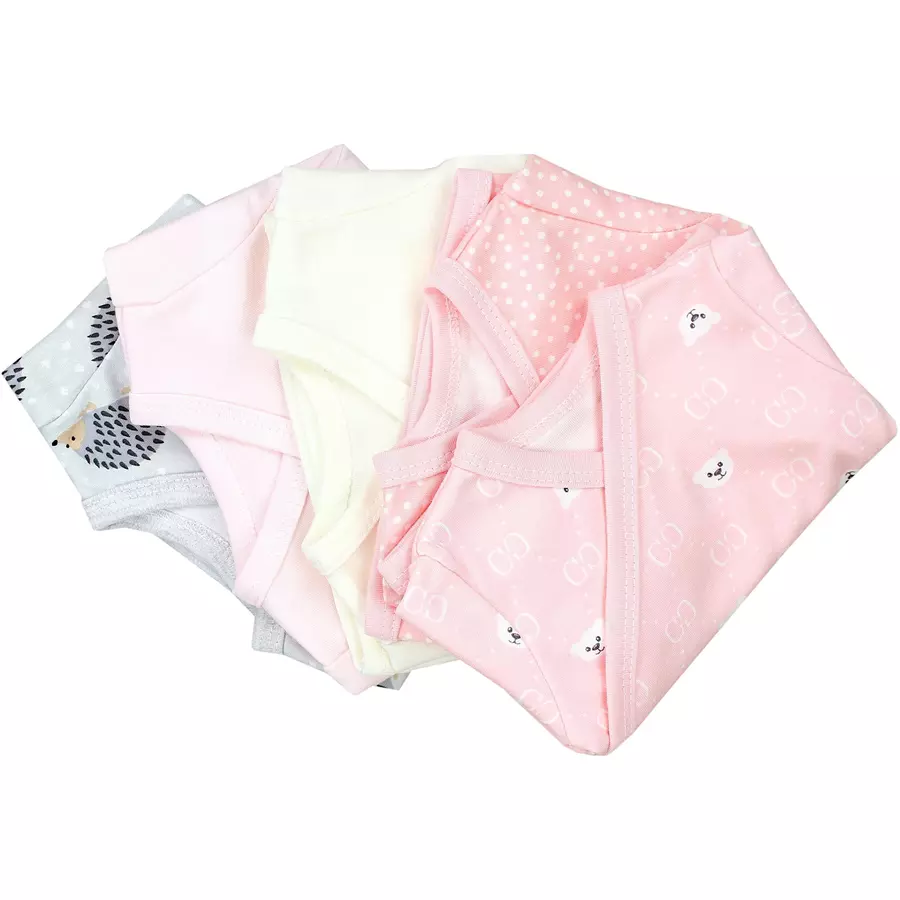 TupTam Baby Mädchen Langarm Wickelshirt 5er Set rosa Modell 1