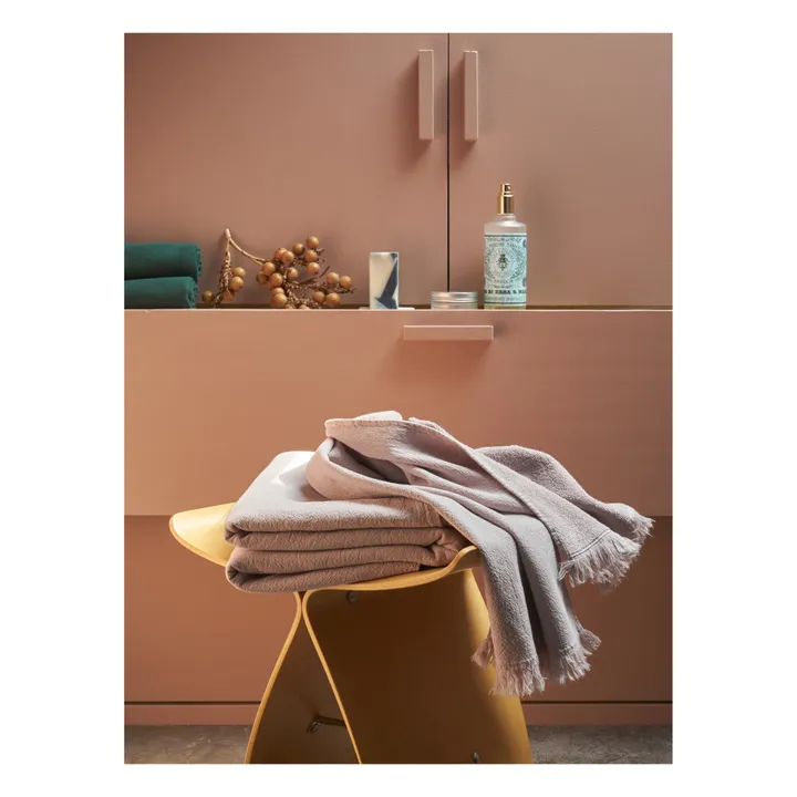 La cerise sur le gâteau Serviette de bain en coton bio Luna  | Rose pâle