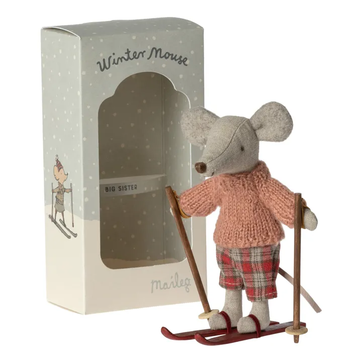 Maileg Grande sœur souris avec sa paire de ski