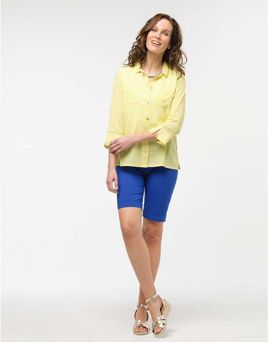 Chemise vert anis coton