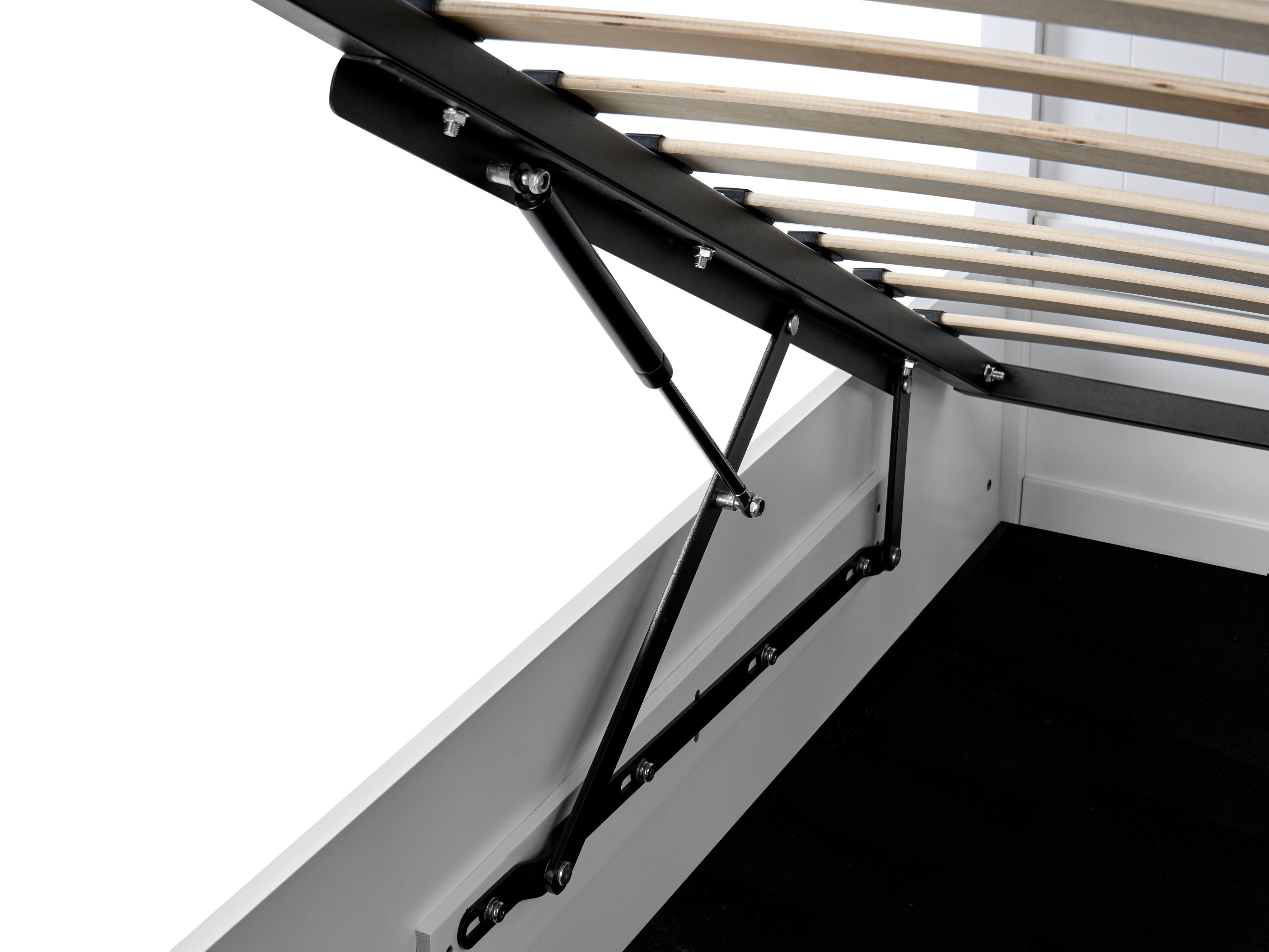 Bed met opbergruimte Dennenhout LAMBRES 180 x 200 cm Wit