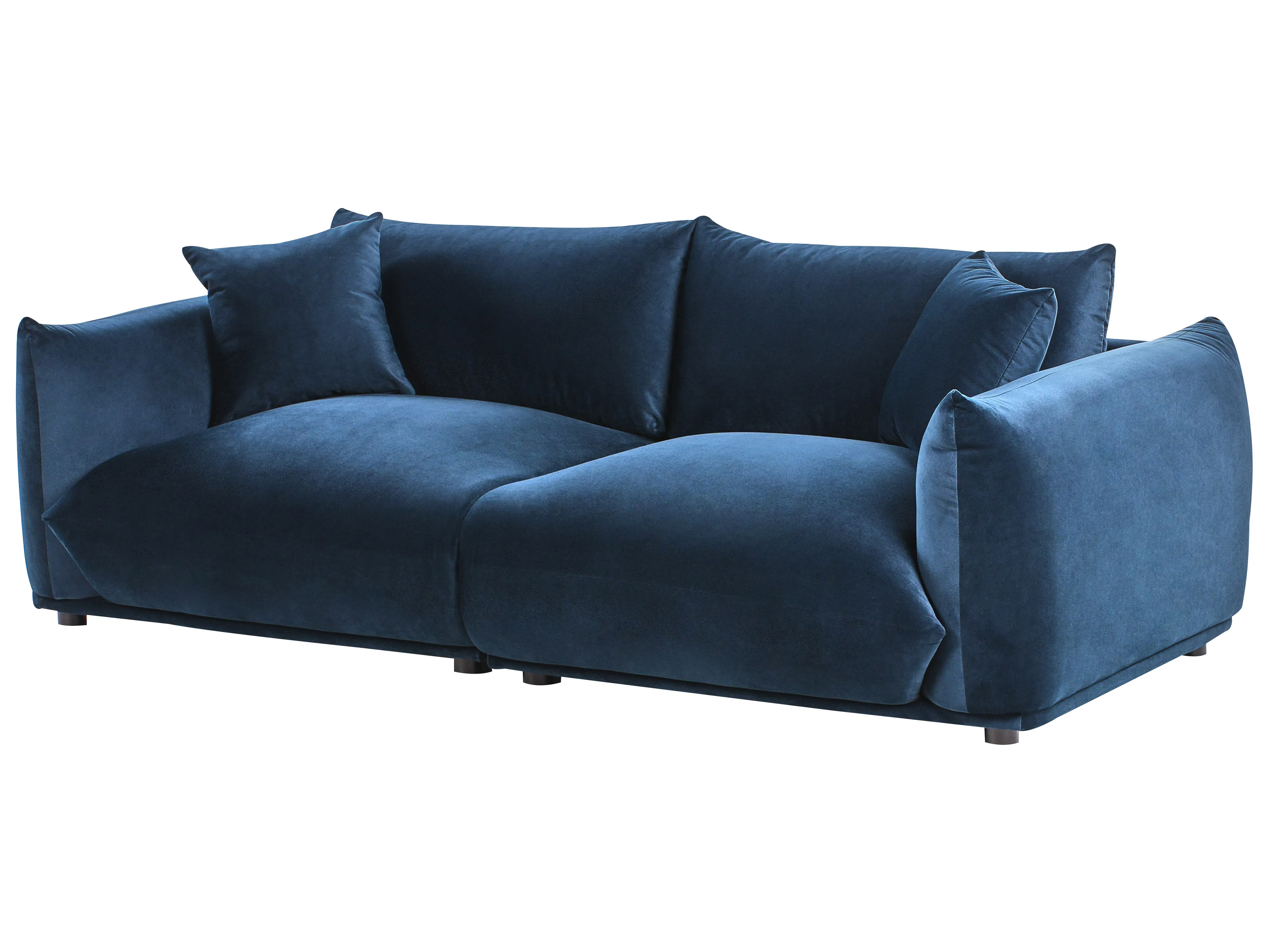Bankenset 5-zits LUVOS Fluweel Donkerblauw