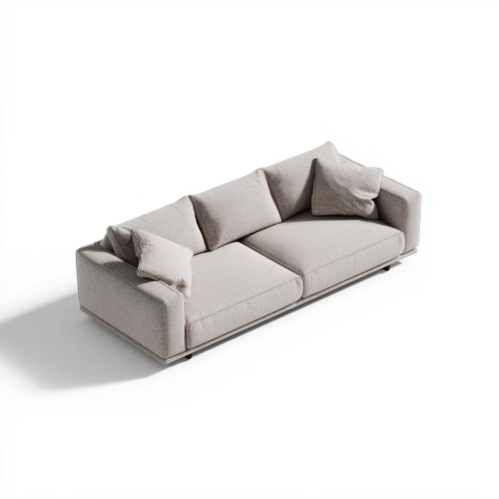 3-Sitzer-Sofa Stoff 220x95x70 cm – Hellgrau – Modernes Design