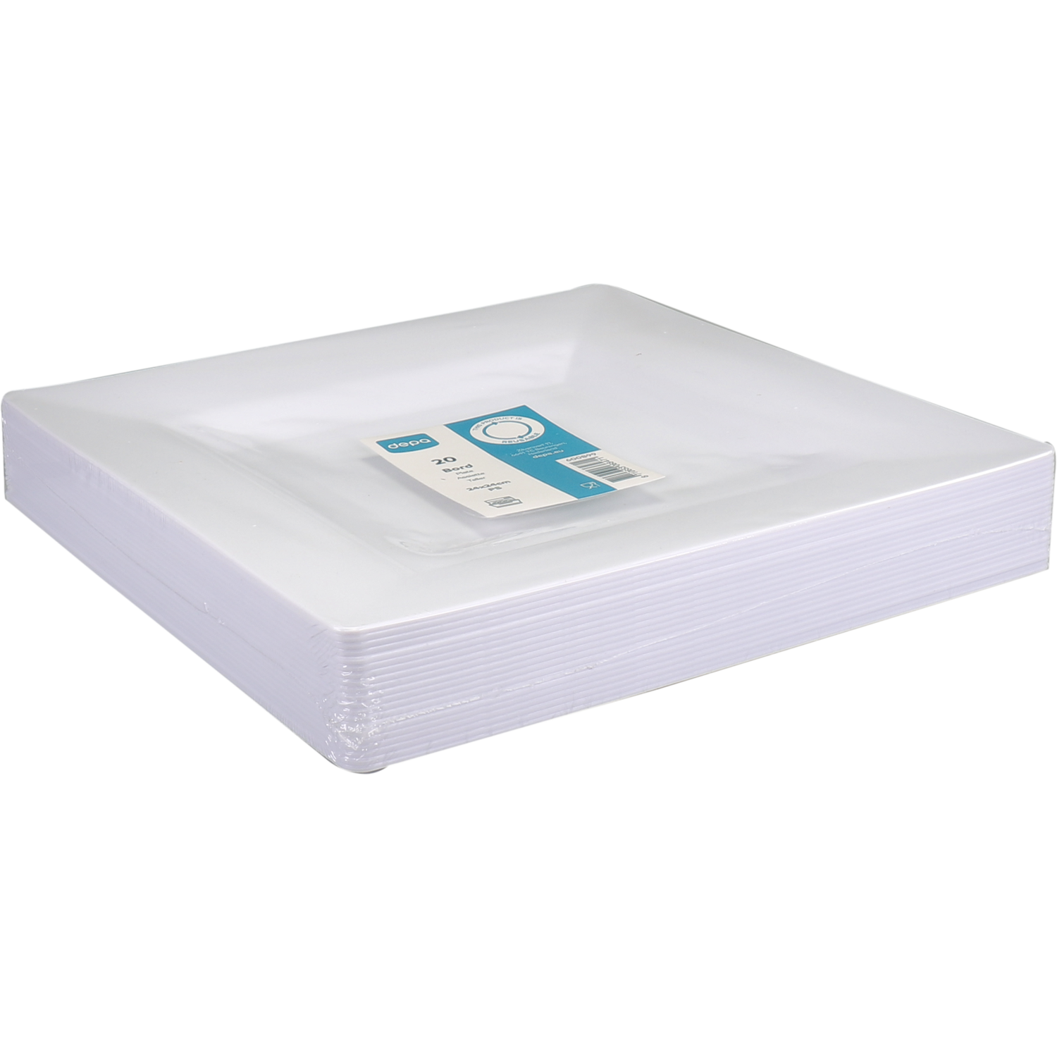 Depa Bord, reusable, vierkant, 1-vaks, pS, 24x24cm, wit