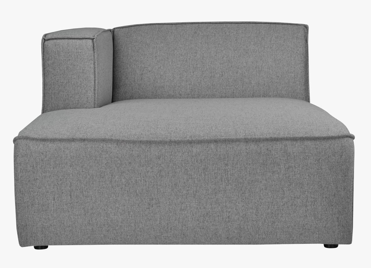 Modulsofa sjeselong venstre grå - 114x154x73 cm