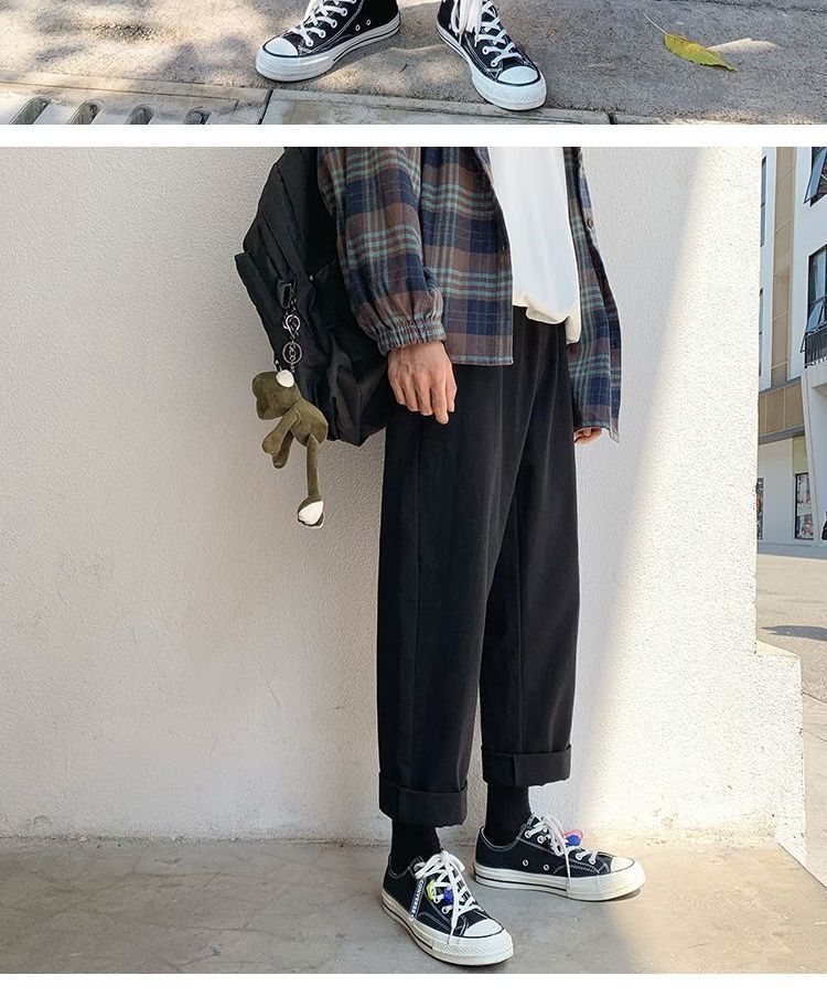 FOEV - Effen cropped rechte broek