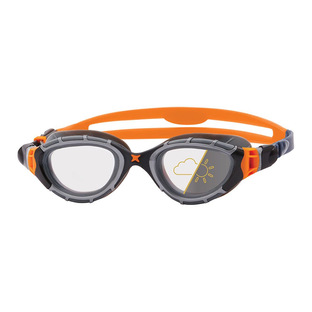 Zoggs PREDATOR FLEX REACTOR - Lunettes de natation grey orange/reactor smoke