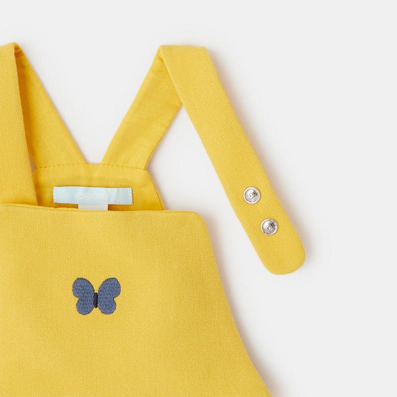 Robe à bretelles papillon jaune bébé fille Jaune