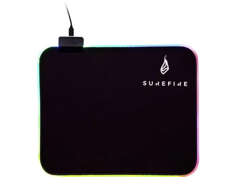 Surefire Gaming SIlent Flight RGB-320 - Gaming Musemåtte - 32 x 26 cm. - Sort/RGB
