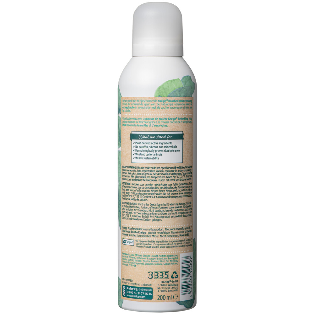 6x Kneipp Douche Foam Refreshing Mint Eucalyptus200 ml
