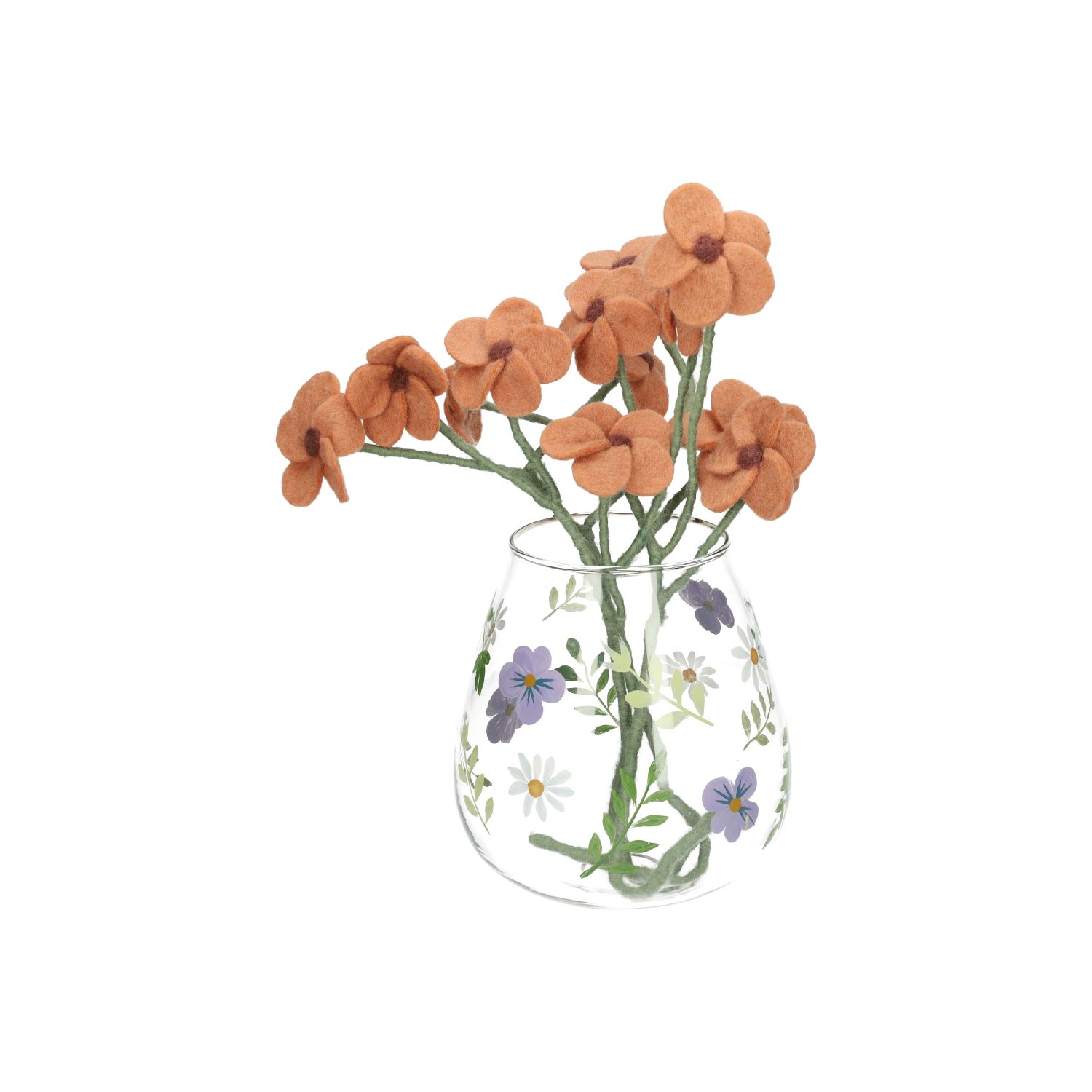 Grote vaas, glas, handbeschilderd, Ø19 x 16 cm