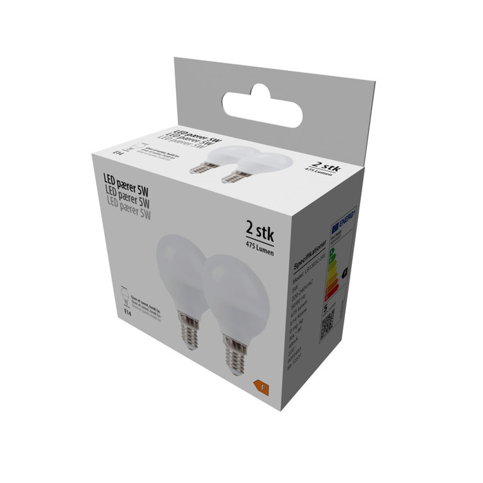 LED-kronepærer 4,9 W E14 - 2 pk.