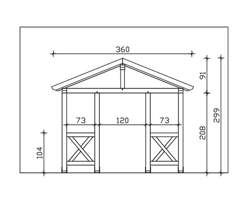 SKAN HOLZ luifel Stralsund 5 wit 360x139 cm